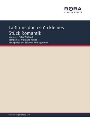 cover image of Laßt uns doch so'n kleines Stück Romantik